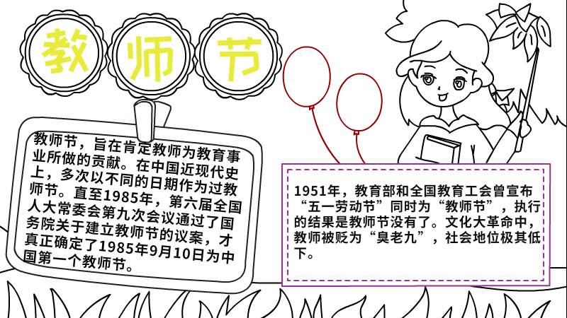 教师节手抄报怎么画简单