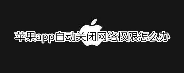 苹果app自动关闭网络权限