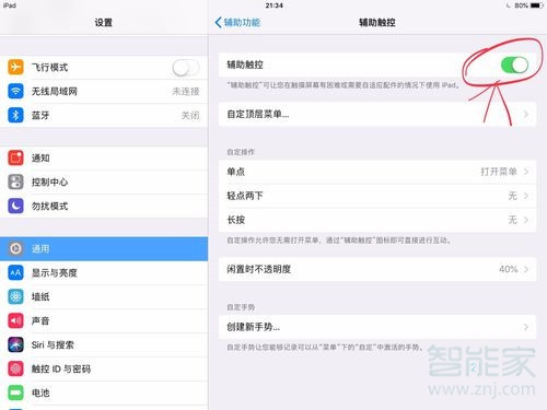 ipad辅助按钮怎么设置