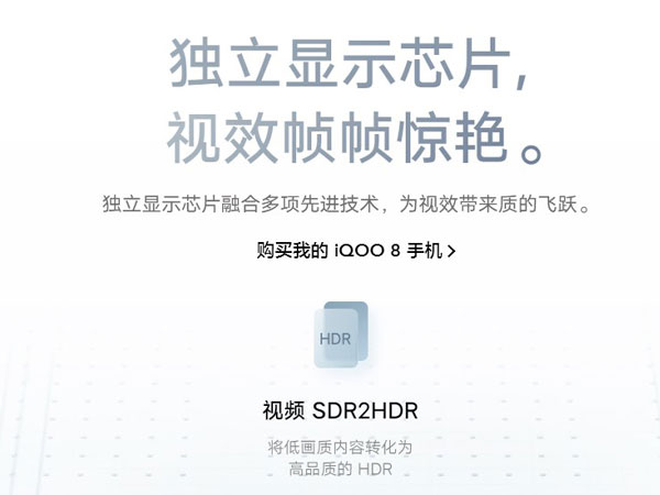 iqoo8有独立显示芯片吗