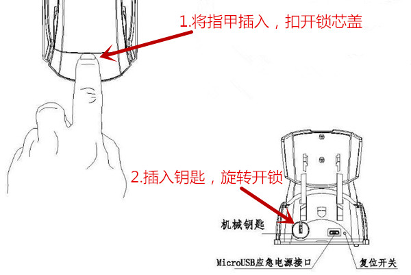 亚太天能A1指纹锁怎么用钥匙开门