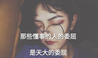 懂事的人最委屈感悟 懂事的人最委屈感悟 句子