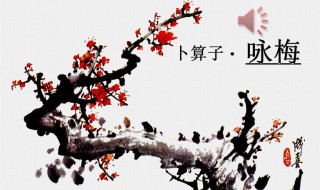 卜算子咏梅的意思 卜算子咏梅的原文