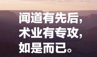术有专攻业有所长的意思 师说古文翻译