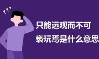 只能远观而不可亵玩焉是什么意思 出自何处