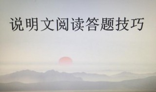说明文内容的答题技巧 说明文内容的答题技巧是什么