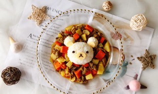 萌小熊咖喱饭的做法 熊猫咖喱饭图片