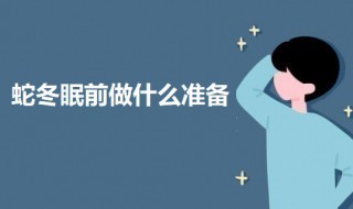 蛇冬眠前做什么准备 蛇冬眠前做什么准备活动