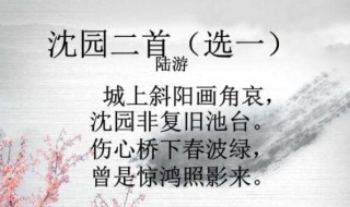 陆游沈园二首中惊鸿的典故出自 陆游沈园两首