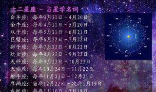 12星座时间 12星座时间表座对照表