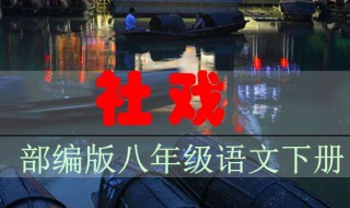 社戏的体裁（社戏的体裁是什么）