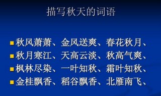 描述秋天的成语（描述秋天的成语造句）