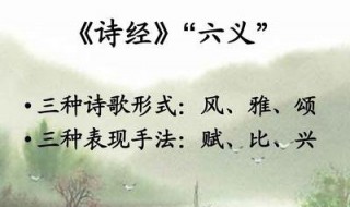 风雅颂赋比兴是什么 风雅颂赋比兴是什么表现手法