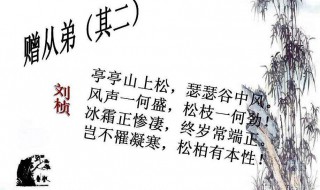 赠从弟其二翻译 赠从弟其二翻译简短20字