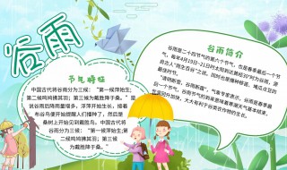 谷雨节气手抄报资料(谷雨节气手抄报简单又漂亮)