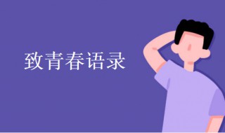 致青春语录（致青春语录经典语录学生）