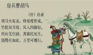 房兵曹胡马原文（房兵曹胡马原文注音）