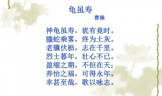 龟虽寿翻译(龟虽寿翻译及原文)