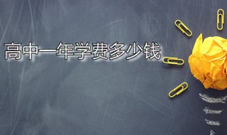 高中一年学费多少钱 公办高中一年学费多少钱