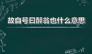 故自号曰醉翁也什么意思（故自号曰醉翁也是什么意思）
