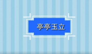 亭亭玉立的近义词有哪些 亭亭玉立的近义词有哪些?