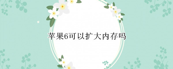 苹果6可以扩大内存吗（苹果手机6能扩大内存吗）