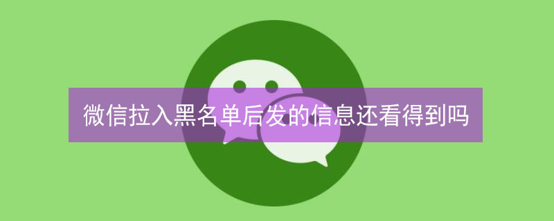 微信拉入黑名单后发的信息还看得到吗