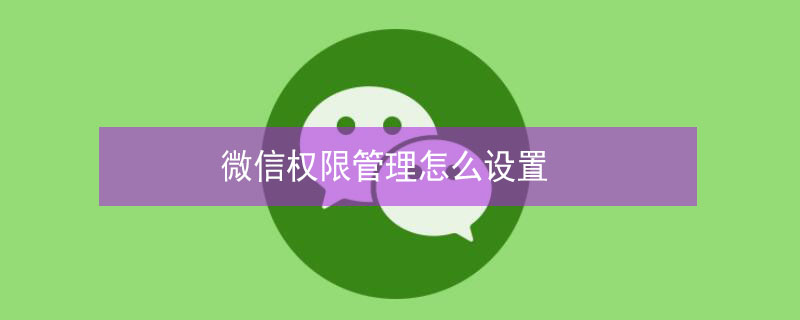 微信权限管理怎么设置