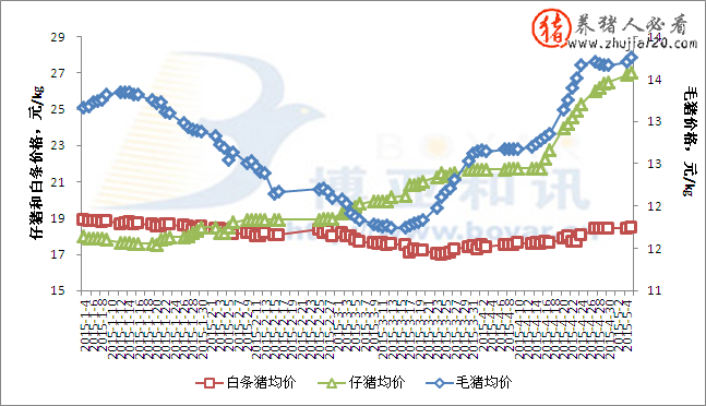 近期猪价震荡，涨幅较小，突破14元/公斤成为一个瓶颈