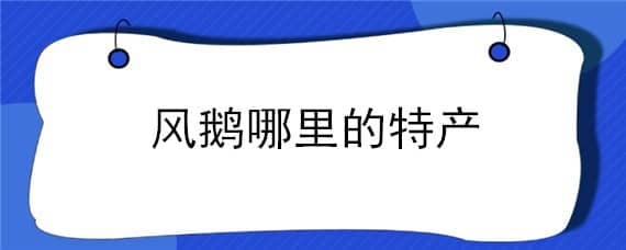 风鹅哪里的特产 鹅是哪个地方的特产