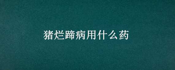 猪烂蹄病用什么药 猪烂蹄子用什么药治疗