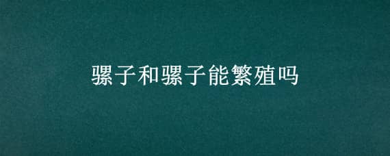 骡子和骡子能繁殖吗（骡子会繁殖吗）