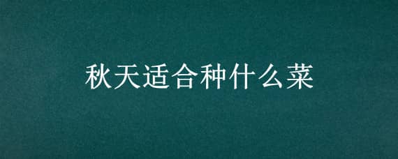 秋天适合种什么菜 东北秋天适合种什么菜