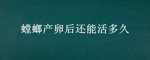 螳螂产卵后还能活多久 螳螂产卵后还能活多久呢