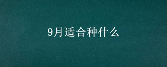 9月适合种什么 9月适合种什么花