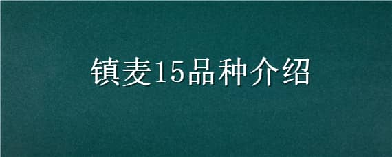 镇麦15品种介绍（镇麦15小麦品种简介）