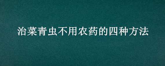 治菜青虫不用农药的四种方法 治菜青虫不用农药的四种方法是什么