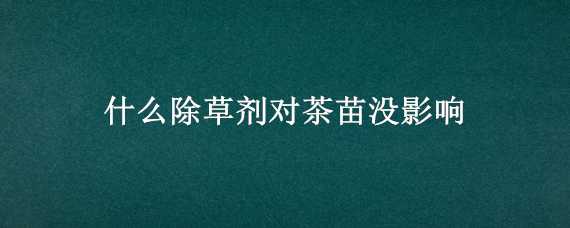 什么除草剂对茶苗没影响 什么除草剂对茶苗没影响的