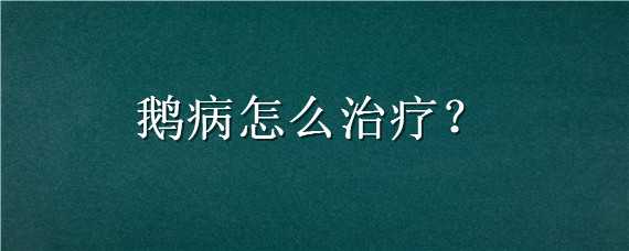 鹅病怎么治疗 鹅病防治偏方