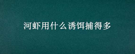 河虾用什么诱饵捕得多（河虾用什么诱饵捕得多些）