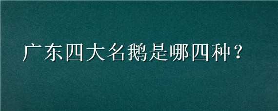 广东四大名鹅是哪四种 广东四大名鹅是哪四种菜