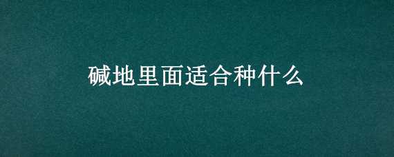 碱地里面适合种什么（碱地里面适合种什么草）