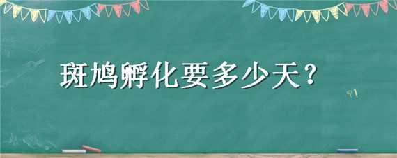 斑鸠孵化要多少天（斑鸠孵化要多少天出壳）