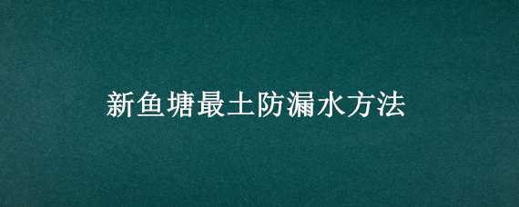 新鱼塘最土防漏水方法（鱼塘防水用什么土）