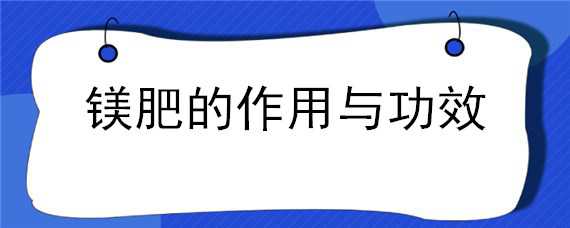 镁肥的作用与功效 镁肥的作用与功效油菜