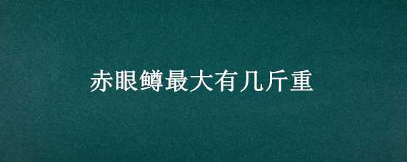 赤眼鳟最大有几斤重（赤眼鳟最大多大）