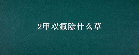 2甲双氟除什么草 2甲双氟除草剂