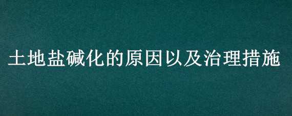 土地盐碱化的原因以及治理措施（土地盐碱化的原因以及治理措施答题模板）