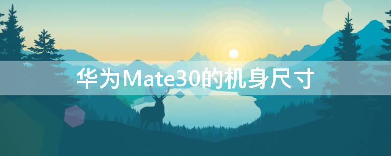 华为Mate30的机身尺寸