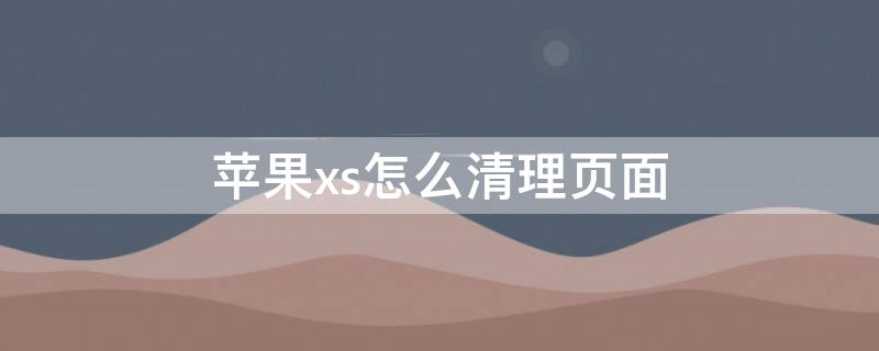 iPhonexs怎么清理页面